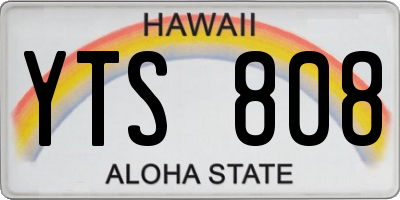 HI license plate YTS808