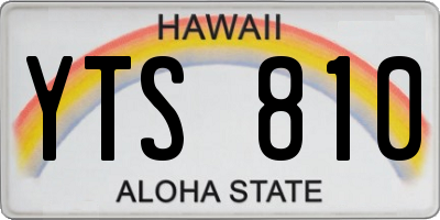 HI license plate YTS810