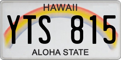HI license plate YTS815