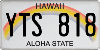 HI license plate YTS818