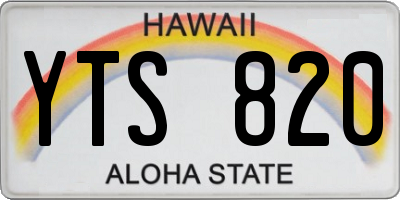 HI license plate YTS820