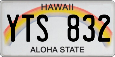 HI license plate YTS832