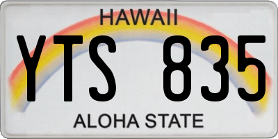 HI license plate YTS835