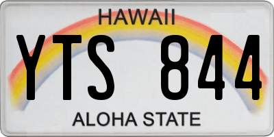 HI license plate YTS844