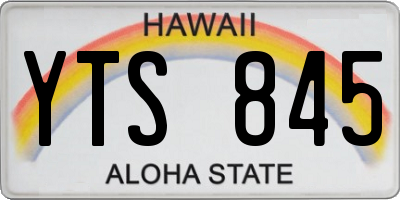 HI license plate YTS845