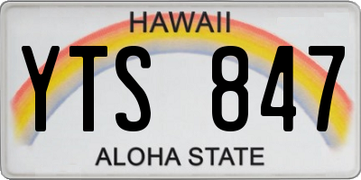 HI license plate YTS847