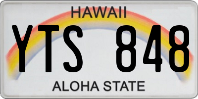 HI license plate YTS848