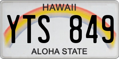 HI license plate YTS849