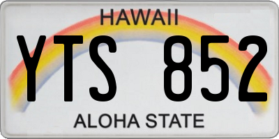 HI license plate YTS852