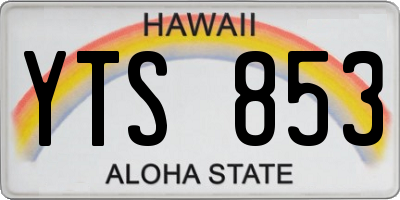 HI license plate YTS853