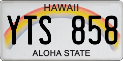 HI license plate YTS858