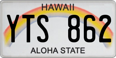 HI license plate YTS862