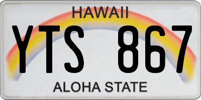 HI license plate YTS867