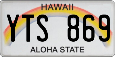 HI license plate YTS869