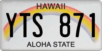 HI license plate YTS871