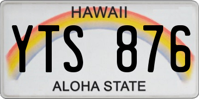 HI license plate YTS876