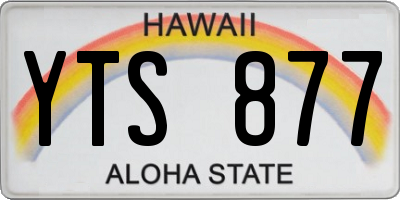 HI license plate YTS877
