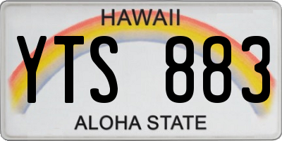 HI license plate YTS883