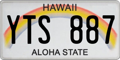 HI license plate YTS887