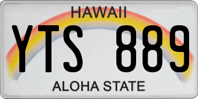 HI license plate YTS889