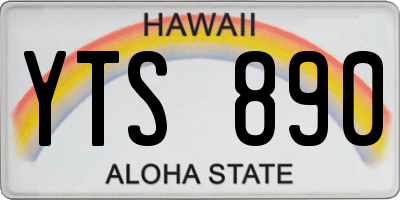 HI license plate YTS890