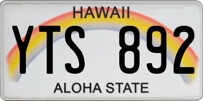 HI license plate YTS892