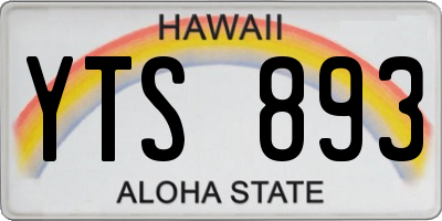 HI license plate YTS893