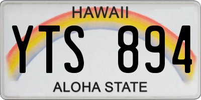 HI license plate YTS894