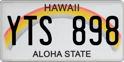HI license plate YTS898