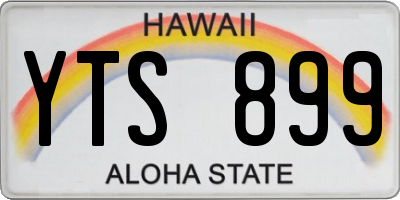HI license plate YTS899