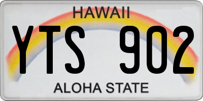HI license plate YTS902