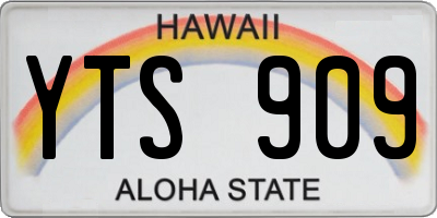 HI license plate YTS909