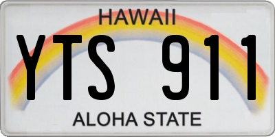 HI license plate YTS911