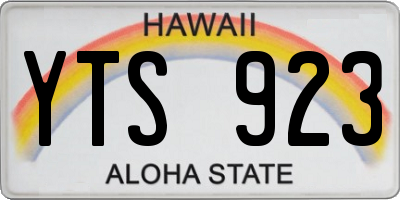 HI license plate YTS923