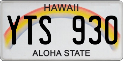 HI license plate YTS930