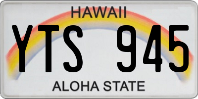 HI license plate YTS945