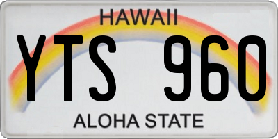 HI license plate YTS960