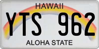 HI license plate YTS962
