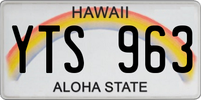 HI license plate YTS963