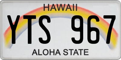 HI license plate YTS967