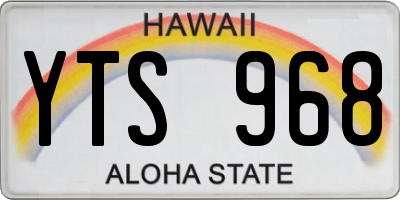 HI license plate YTS968