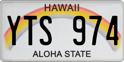 HI license plate YTS974
