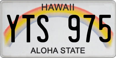 HI license plate YTS975