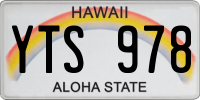 HI license plate YTS978