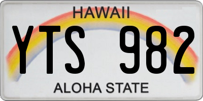 HI license plate YTS982