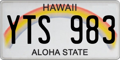 HI license plate YTS983