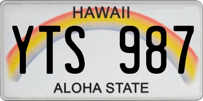 HI license plate YTS987