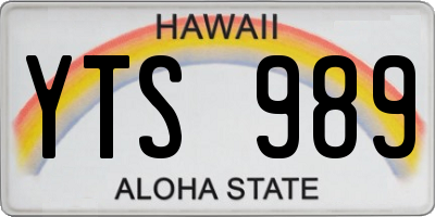 HI license plate YTS989