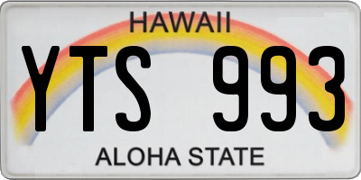 HI license plate YTS993