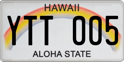 HI license plate YTT005